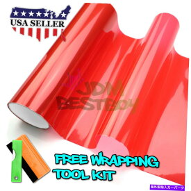 フォグライト *光沢のあるホットレッドカラー色合いヘッドライトフォグライトサイドマーカービニールステッカーフィルム *Glossy Hot Red Color Tint Headlights Fog Lights Sidemarker Vinyl Sticker Film