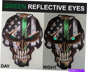 �A�C���C�� �����O���[�����C���~���^���[�X�J��3M�f�J�[�����˖ڃX�e�b�J�[�J�[�g���b�N�̑� Thin Green Line Military Skull 3M decal reflective eyes sticker Car Truck Window