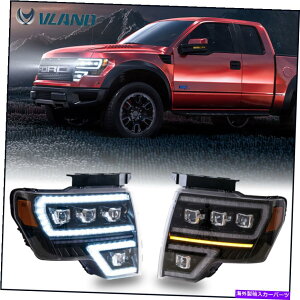 ACC 2009-2014 Ford F150̃yALEDvWFN^[wbhCg /WV[PV^[VOi Pair LED Projector Headlights /W Sequential Turn Signal For 2009-2014 Ford F150