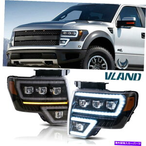 ACC 09-14tH[hF150 F-150 LEDubNNA2̃vWFN^[_Ci~bNwbhCgDRLZbg Set 2 Projector Dynamic Headlights DRL For 09-14 Ford F150 F-150 LED Black Clear