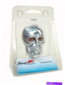 アイライン レッドラインパフォーマンスユニバーサルクロムスカルマニュアルギアシフトレバーノブレッドアイ Redline Performance Universal Chrome Skull Manual Gear Shift Lever Knob Red Eye