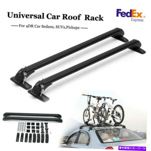 USTCNLA 2PCwr[f[eBA~jE[tbNI[o[wbhTCh[o[וLA 2PC Heavy Duty Aluminum Alloy Roof Rack Overhead Side Rails Bars Luggage Carrier