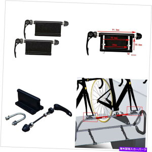 USTCNLA 2 xubN]ԃubNNCbN[XtH[N}EgLAz_[sbNAbvxbh 2 x Alloy Black Bicycle Block Quick Release Fork Mount Carrier Holder Pickup Bed