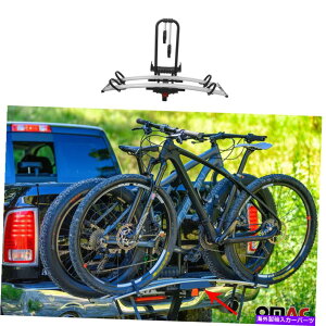 USTCNLA qb`}Eg܂肽ݐ܂肽2]ԃLA2C`V[o[pԃgbNSUV Hitch Mounted Foldable 2 Bicycle Carrier 2h Receiver for Car Truck SUV