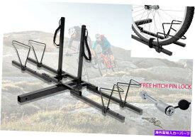 USサイクルキャリア ダブルバイク自転車ヒッチマウント調整可能プラットフォームバイクラックキャリア /ピンロック Double Bike Bicycle Hitch Mount Adjustable Platform Bikes Rack Carrier /PinLock