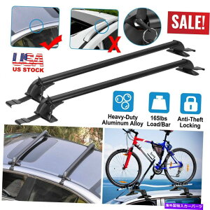 USサイクルキャリア 43.3 "ユニバーサルカートップルーフラッククロスバー荷物キャリアアルミニウムw/ロック 43.3" Universal Car Top Roof Rack Cross Bar Luggage Carrier Aluminum w/ Lock