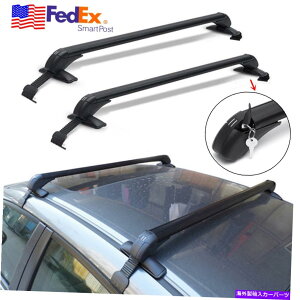 USTCNLA 2PCS 43C`J[[tbNווLANXo[[ubNA~jEuPbg 2Pcs 43 inch Car Roof Rack Luggage Carrier Cross Bar Rail Black Aluminum Bracket