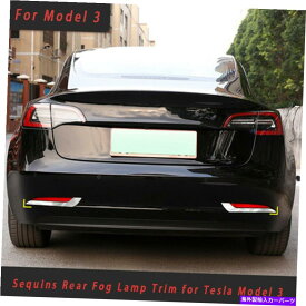 フォグライト SSカーリアフォグランプライトトリムデコレーションストリップカバーテスラモデル3 SS Car Rear Fog Lamp Light Trim Decoration Strip Cover Sticker for Tesla Model 3