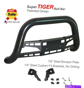 Bull Bar �X�[�p�[�^�C�K�[�u���o�[��15�A�b�v�V�{���[�R�����h�u���b�N�p�E�_�[�R�[�e�B���O�o���p�[�K�[�h�ɓK�����܂� Super Tiger Bull Bar Fits 15-UP Chevy Colorado Black Powdercoated Bumper Guard�y���s�A