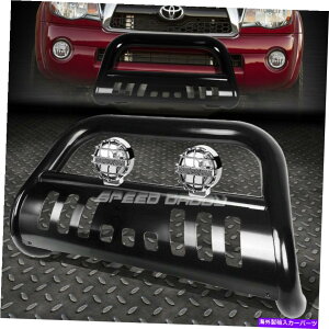Bull Bar ubN3 "uo[OK[h+05-15g^^R}2WD/4WD̃NtHOCg BLACK 3" BULL BAR GRILLE GUARD+CHROME FOG LIGHT FOR 05-15 TOYOTA TACOMA 2WD/4WD