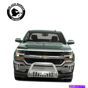 Bull Bar 19-21�V���o���h/�V�G��1500�̃u���b�N�z�[�X�o�[�X�L�b�h�v���[�g�`���[�u�X�e�����X Black Horse Bull Bar skid plate tube Stainless for 19-21 Silverado/Sierra 1500�y���s�A���i�z