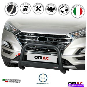 Bull Bar �t�B�b�g�q�����_�C�c�[�\��2019-2021�u���b�N�u���o�[�t�����g�o���p�[�O�����K�[�hS.Steel Fits Hyundai Tucson 2019-2021 Black Bull Bar Front Bumper Grill Guard S.Steel�y���s�A���i�z