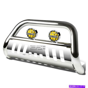 Bull Bar 99-07Vo[h/VG1500N3 "uo[OK[h+Ao[tHOCg FOR 99-07 SILVERADO/SIERRA 1500 CHROME 3" BULL BAR GRILLE GUARD+AMBER FOG LIGHT