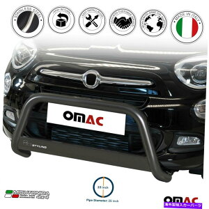 Bull Bar Fiat 500X 2016-2018のためのブラックステンレススチールブルバーフロントバンパーグリルガード For Fiat 500X 2016-2018 Black Stainless Steel Bull Bar Front Bumper Grill Guard