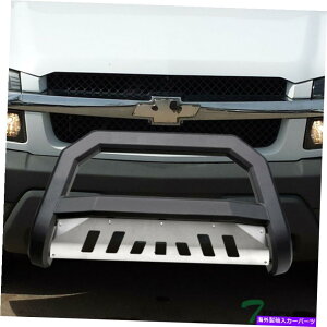 Bull Bar 99-07�V���o���[�h/�V�G��AVT�u���o�[�K�[�hV2�}�b�g�u���b�N/�X�L�b�h�̃g�b�v���C�� Topline For 99-07 Silverado/Sierra AVT Bull Bar Grille Guard v2-Matte Black/Skid�y���s�A���i�z