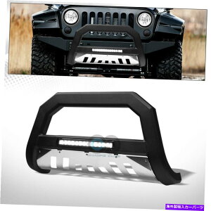 Bull Bar tBbg10-18O[JK}bgubN/SSXLbhAVTA~jELEDCguo[K[h Fits 10-18 Wrangler JK Matte Black/SS Skid AVT Aluminum LED Light Bull Bar Guard