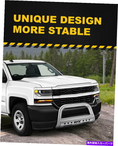 Bull Bar 2007-2018Vo[h/VG1500tgop[3 "Nuo[OK[h For 2007-2018 Silverado/Sierra 1500 Front Bumper 3" Chrome Bull Bar Grille Guard