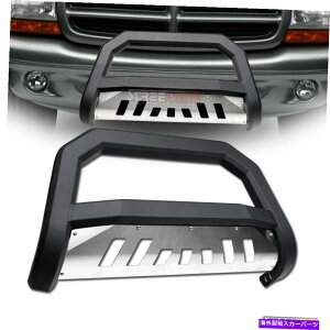 Bull Bar 97-04�_�R�^/98-03�f�������S�}�b�g�u���b�NAVT�u���o�[�o���p�[�O�����K�[�h+�X�L�b�h For 97-04 Dakota/98-03 Durango Matte Black Avt Bull Bar Bumper Grille Guard+Skid�y���s�A���i�z