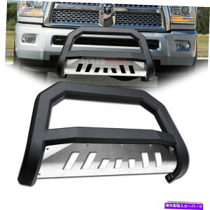 Bull Bar 10-18̃_bW2500/3500}bgubNAVTuo[o[OK[h+XLbh For 10-18 Dodge Ram 2500/3500 Matte Black Avt Bull Bar Bumper Grille Guard+Skid