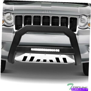 Bull Bar 2008-2010̃gbvCOh`FL[AVTA~jELEDuo[}bgBLK/SSXLbh Topline For 2008-2010 Grand Cherokee AVT Aluminum LED Bull Bar-Matte Blk/SS Skid