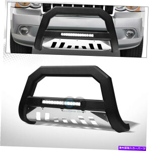 Bull Bar tBbg08-10Oh`FL[}bgBLK/SSXLbhAVTA~jELEDCguo[K[h Fit 08-10 Grand Cherokee Matte Blk/SS Skid AVT Aluminum LED Light Bull Bar Guard