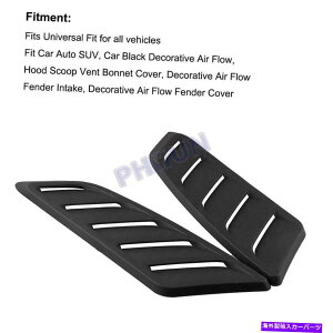 t[hxgg 2PC ABSvX`bNJ[GACe[NXN[v{lbgt[hxgJo[fR[Vjo[T 2pc ABS Plastic Car Air Intake Scoop Bonnet Hood Vent Cover Decoration Universal