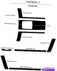 �t�[�h�x���g�g���� Fastback Boss Hood Stripes�f�J�[���O���t�B�b�N3M�r�j�[���t�B�b�g�t�H�[�h�}�X�^���O2005-2009 FASTBACK BOSS Hood Stripes Decal Graphics 3M Vinyl fits Ford Mustang 2005-2009