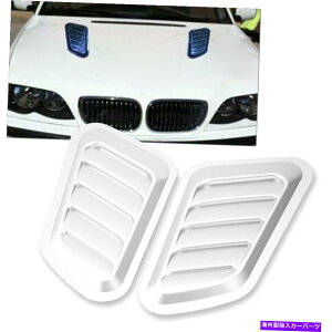 t[hxgg 2PCSGAt[zCt[hXN[vxg{lbgJo[ՓIȑN 2PCS Air Flow Intake Hood Scoop Vent Bonnet Cover Universal Decorative Chrome
