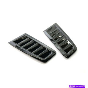 �t�[�h�x���g�g���� 2x�ԃt�[�h�{���l�b�g�x���g���[�o�[�X�N�[�v�J�o�[�G�A�t���[�z�C����u���b�N���j�o�[�T�� 2x Car Hood Bonnet Vent Louver Scoop Cover Air Flow Intake Gloss Black Universal�y���s�A���i