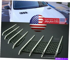 フードベントトリム ファクトリーOEルックフードエンジンベントグリルルーバースクープカバーキットの日産 Factory OE Look Hood Engine Vent Grill Louver Scoop Cover Kit For Nissan