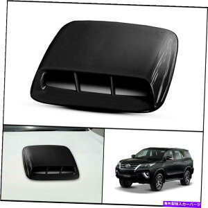 フードベントトリム トヨタハイラックスフォーチュナーのブラックフロントボンネットフードスクープトリムカバーSW4 15 21 BLACK FRONT BONNET HOOD SCOOP TRIM COVER FOR TOYOTA HILUX FORTUNER SW4 15 21