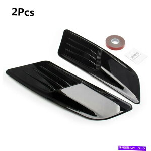 t[hxgg 2PCS[VOJ[ubNGAt[zCt[hXN[vgxg{lbgJo[jo[T 2Pcs Racing Car Black Airflow Intake Hood Scoop Trim Vent Bonnet Cover Universal