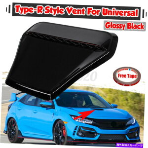 �t�[�h�x���g�g���� �t�����g�{���l�b�g�x���g�X�N�[�v�J�o�[�O���X�u���b�N�z���_�V�r�b�N�^�C�vR 2016-2021 Front Bonnet Hood Vent Scoop Cover Gloss Black For Honda Civic Type-R 2016-2021�y���s�A���i�z