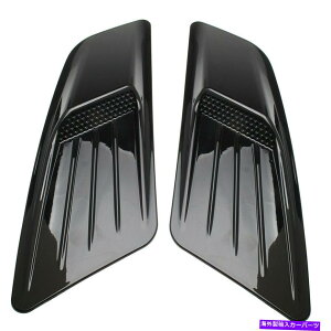 t[hxgg 2PCSJ[t[h{lbgxggJo[XN[vGACe[N̂鍕ؐڒ 2PCS Car Hood Bonnet Vent Trim Cover Scoop Air Intake Glossy Black ABS Adhesive