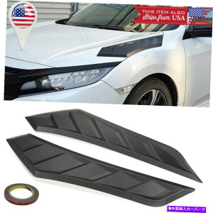 t[hxgg }bgubNt[h{lbgXN[vGAxg[o[16-19z_VrbNfk8 Matt Black Decor Hood Bonnet Scoop Air Vent Louver For 16-19 Honda Civic Fk8