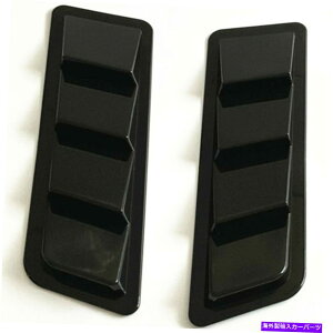 t[hxgg ̂鍕vX`bNԂ̋Cʃ{lbgt[hXN[vJo[gANZT[ Glossy Black Plastic Car Air Flow Vents Bonnet Hood Scoop Cover Trim Accessories