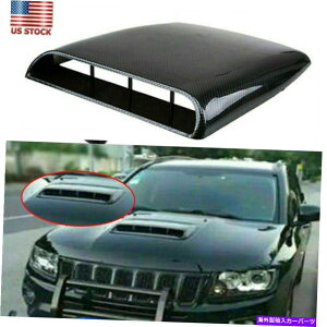 t[hxgg J[{J[GAt[3DV~[VCe[Nt[hXN[v{lbgxgJo[ Carbon Car Air Flow Decorative 3D Simulation Intake Hood Scoop Bonnet Vent Cover