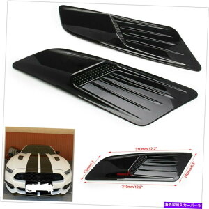 t[hxgg 2PCSjo[TJ[CʋzCt[hXN[vxg{lbgJo[ABS 2Pcs Universal Car Decorative Air Flow Intake Hood Scoop Vent Bonnet Cover ABS