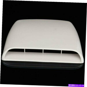 t[hxgg J[Z^[{lbgt[hɃtBbgzCgGAt[zCXN[vxgJo[ White Air Flow Intake Scoop Vent Cover Fit For Car Center Bonnet Hood Decorative