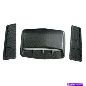 t[hxgg 3PCSJ[CzCt[hXN[vxgTtB{lbgJo[ 3Pcs Car Decorative Air Flow Intake Hood Scoop Vent Shark Fins Bonnet Cover