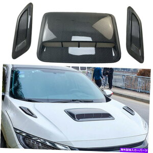 t[hxgg 3PCSJ[{t@Co[J[J[GAt[zCt[hXN[vxg{lbgJo[̑ 3PCS Carbon Fiber Color Car Air Flow Intake Hood Scoop Vent Bonnet Cover Decor