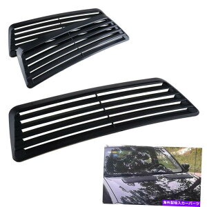 t[hxgg 2PCSubNJ[t[ht[zCXN[v^[{{lbgxgJo[fR[VUS 2E 2PCS Black Car Hood Flow Intake Scoop Turbo Bonnet Vent Cover Decoration US 2E