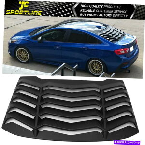 �E�B���h�E���[�o�[ �t�B�b�g16-19�V�{���[�N���[�Y�A�u�X���A�E�B���h�E���[�o�[�J�o�[�T���V�F�[�h���h���u���b�N Fits 16-19 Chevy Cruze ABS Rear Window Louvers Cover Sun Shade Unpainted Black