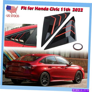 ウィンドウルーバー 2022年第11世代ホンダシビックセダンレーシングスタイルリアサイドウィンドウルーバー私たち For 2022 11th Gen Honda Civic Sedan Racing Style Rear Side Window Louvers US