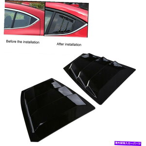 EBhE[o[ 2x̂鍕TChEBhE[o[XN[vJo[2014-2021}c_3̃xgg 2x Glossy Black Side Window Louvers Scoop Cover Vent Trim For 2014-2021 Mazda 3