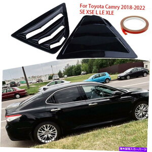 EBhE[o[ g^J2018-22̃uCgubNATChEBhE[o[Jo[Jo[g Bright Black Rear Side Window Quarter Louver Cover Trim For Toyota Camry 2018-22