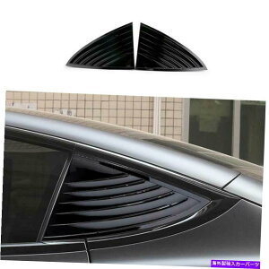 EBhE[o[ ̂鍕TChEBhE[o[V??b^[Jo[eXf3 2017-2022̃g Glossy Black Side Window Louver Shutter Cover Trim For Tesla Model 3 2017-2022
