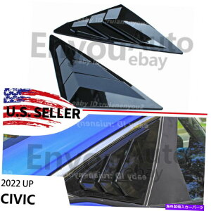 EBhE[o[ z_VrbN11 2022NOXubNTChxgEBhEXN[v[o[Jo[g For Honda Civic 11th 2022 Gloss Black Side Vent Window Scoop Louver Cover Trim