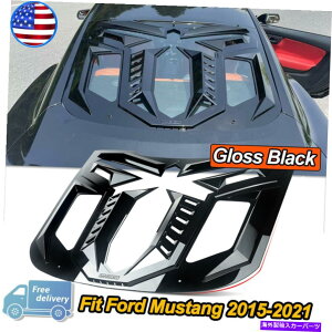 ウィンドウルーバー フォードマスタング2015-2021グロスブラックアブスリアウィンドウルーバーカバーマンバスタイル For Ford Mustang 2015-2021 Gloss Black ABS Rear Window Louver Cover Manba Style