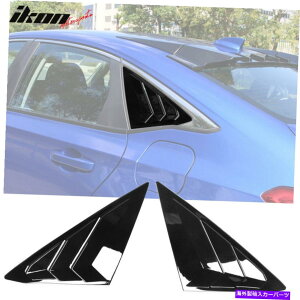 EBhE[o[ tBbg2022z_VrbN114DRZ_TChEBhE[o[xgAuXOXubN Fits 2022 Honda Civic 11th Gen 4DR Sedan Side Window Louver Vent ABS Gloss Black